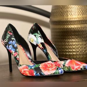 Floral Pointed Toe Stilettos